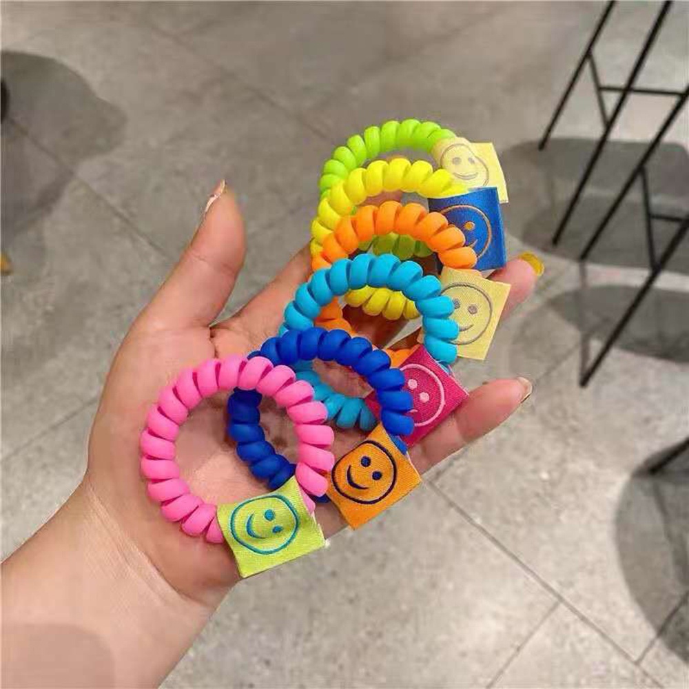 Korean Ins Candy Color Sweet Smile Hair Rope Tie Rubber Band Accessories