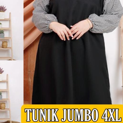 ☉ JUNE TUNIK JUMBO KOTAK KOMBINASI/TUNIK JUMBO KALUNA 4XL LD 126 ✴
