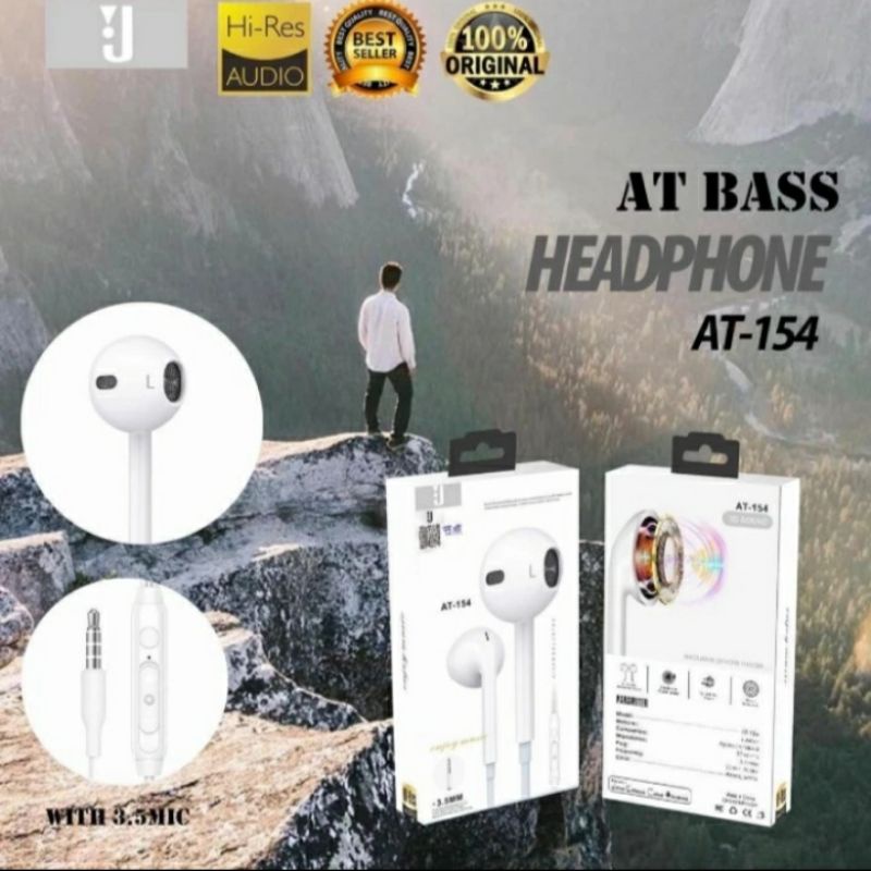 Headset Extra Bass J AT154 stereo