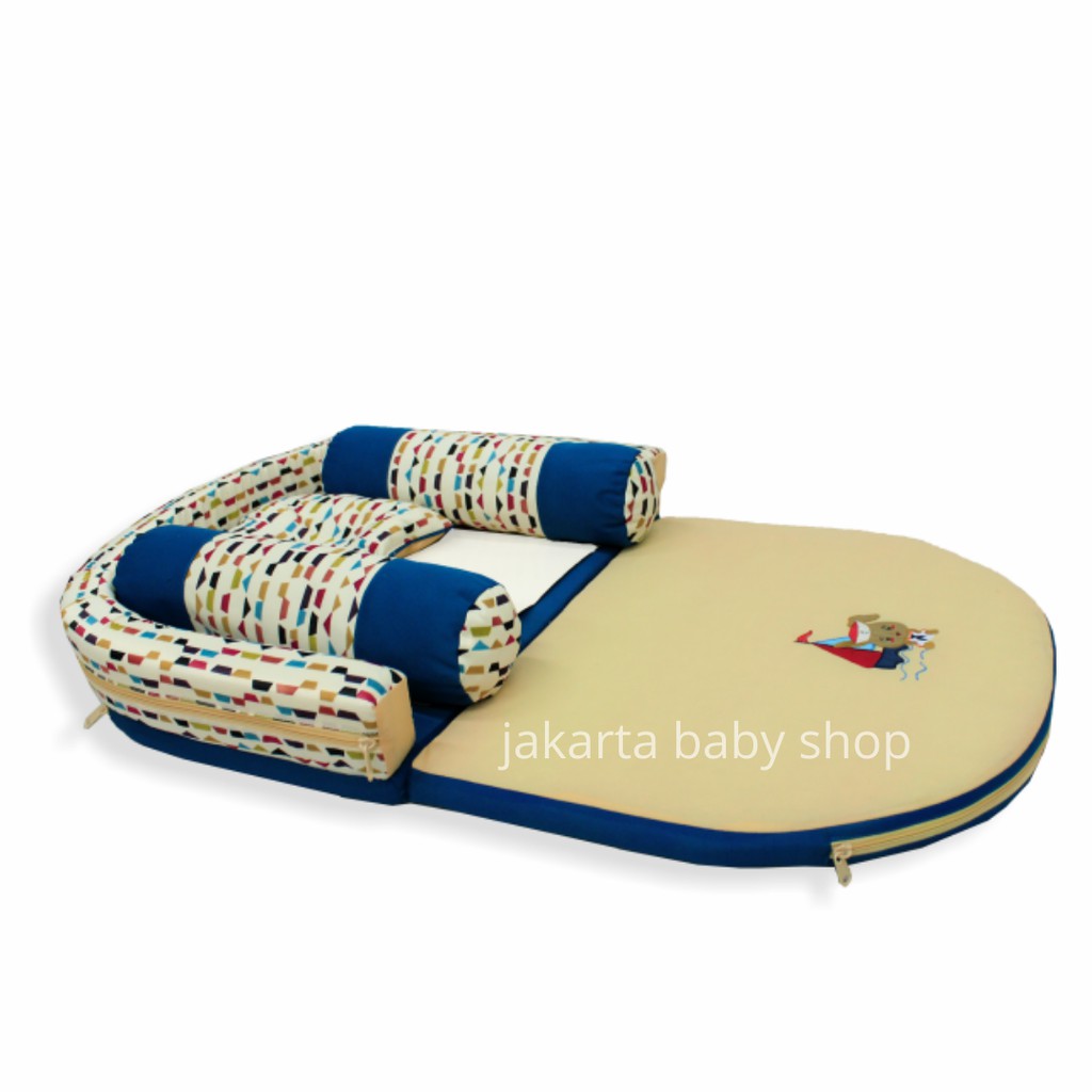 KASUR BAYI LIPAT OVAL BUMPER SERI SAILOR + KELAMBU CINTAKA TCK2342