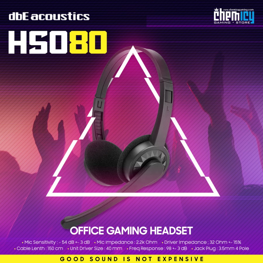 dbE HSO80 / HSO-80 Office Lightweight Gaming Headset