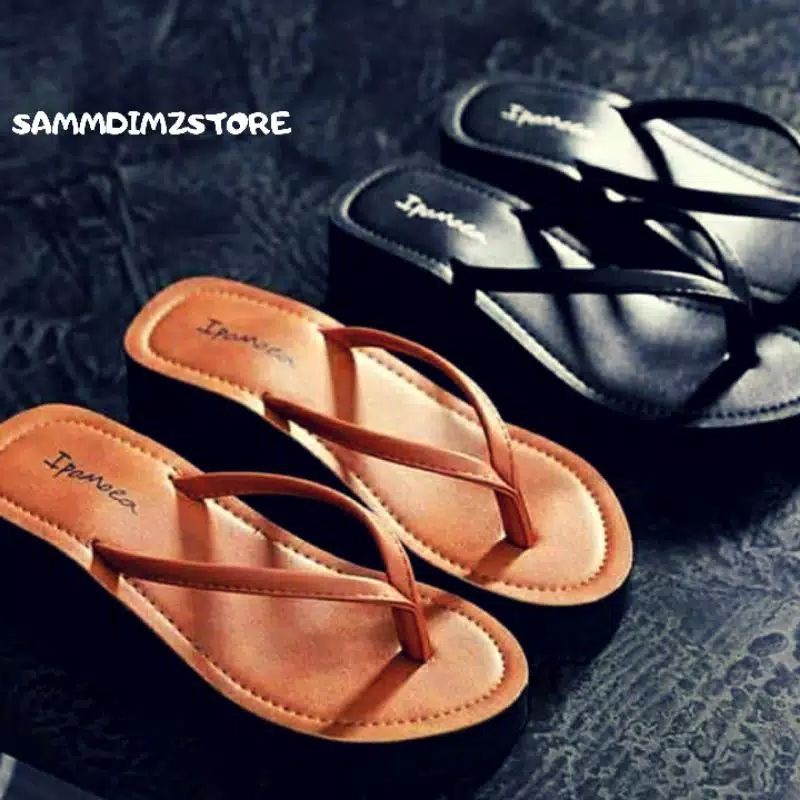 sandal wedges wanita japit simple new