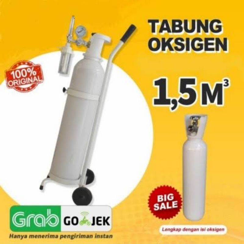 Jual Tabung Oksigen 1.5m3 Lengkap Siap Pakai / Tabung Set 1.5M3 ...