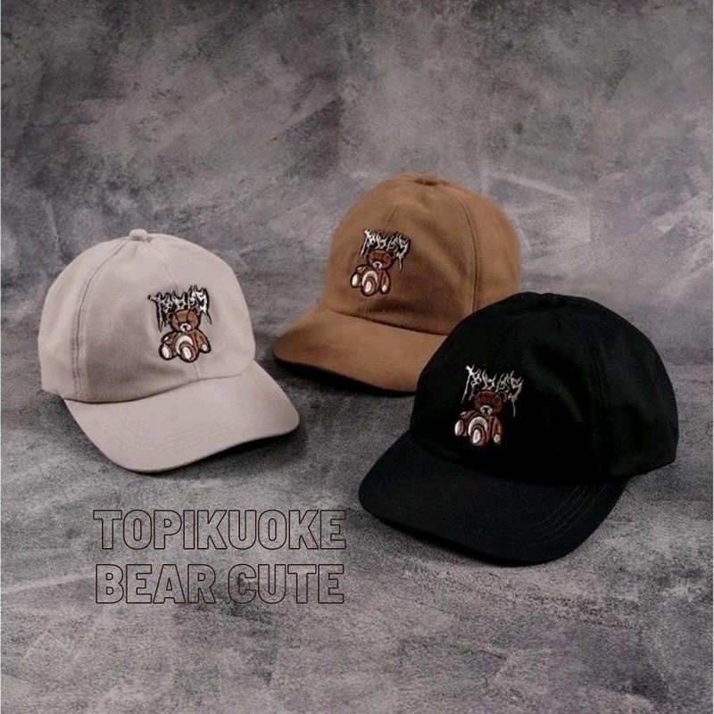 Promo !!! Topi Pria Baseball Topi Gambar Beruang Bisa Bayar Ditempat2022