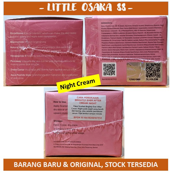 Scarlett Brightly Ever After Cream Day Night Krim Muka 20 gr