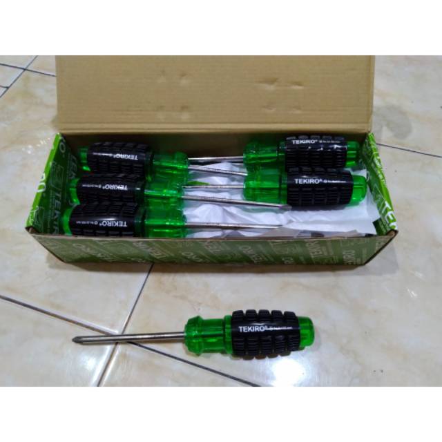 Tekiro Obeng GAGANG KARET (PLUS/+) Ph2x150mm Cushion Grip PH2x150 MM Original (Harga Per Pcs)
