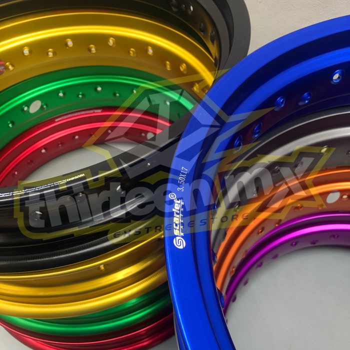 Velg Supermoto Scarlet 350/17 - 300/17 Hole 36 KLX CRF WR Not TK Racing Rossi Expedition