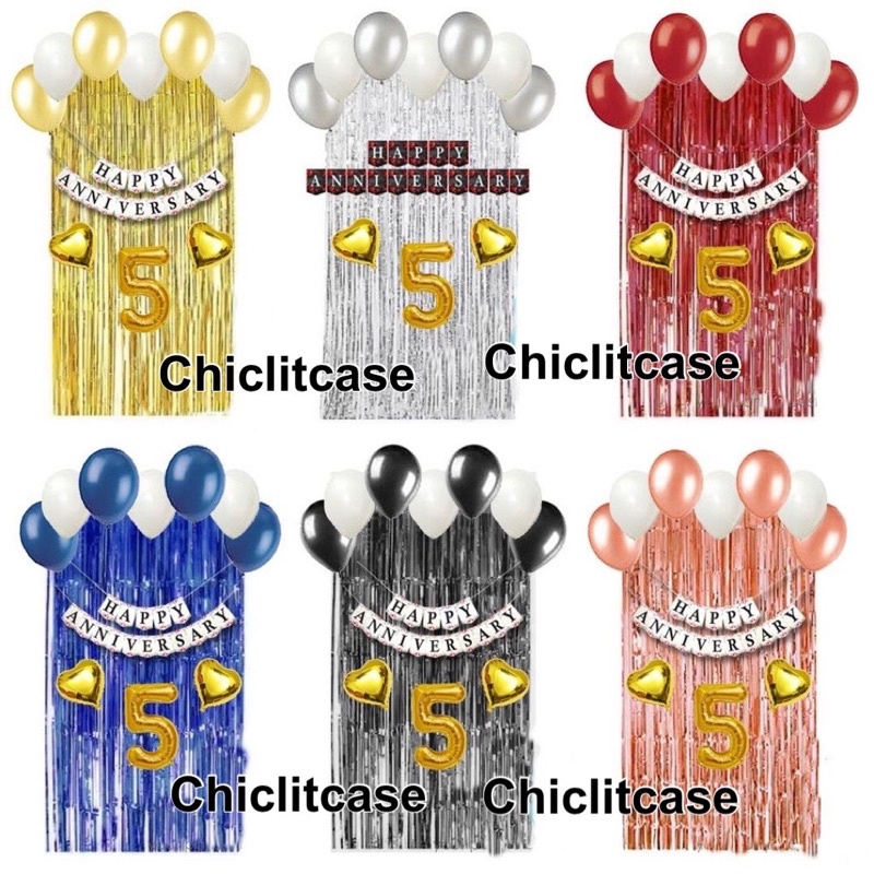 Dekorasi happy anniversary paket balon