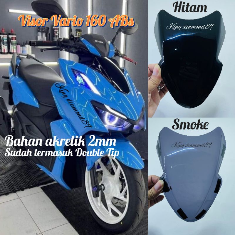 Visor New Vario 160 ABS free Doble Tip kualitas Original tersedia warna/hitam smoke/putih bening/hitam pekat