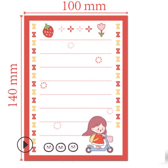 [ORGM] Memo Pad isi 100 lembar check list memo notepad-Cewek Skuter