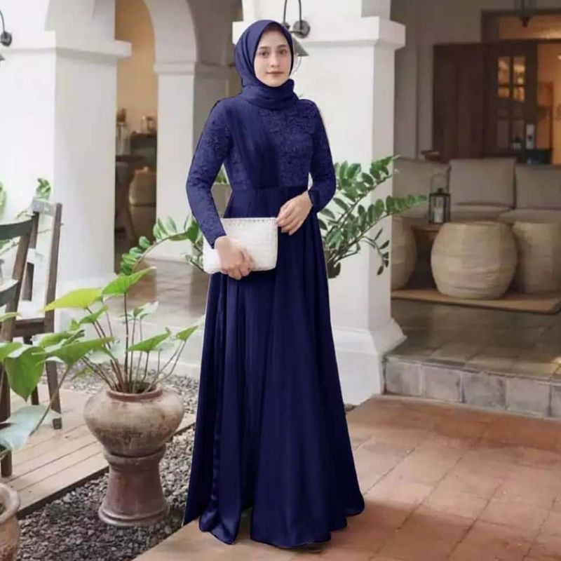Stevia Dress Muslim | Gamis Maxi Kondangan | Gaun Pesta Muslimah