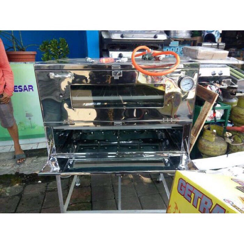 oven gas stainless 90x55x70+thermo