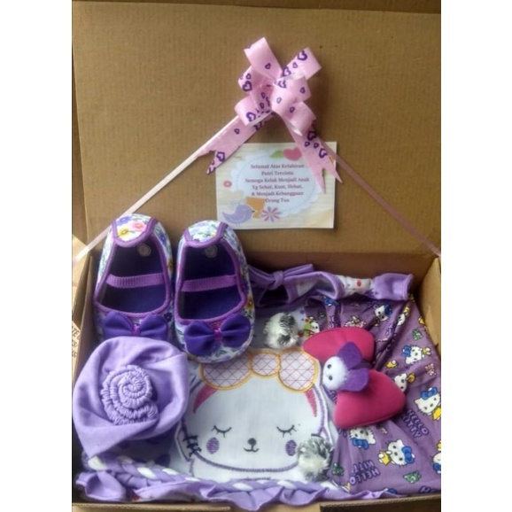 Kado Bayi Baru Lahir / Parsel sambang bayi-Girl purple