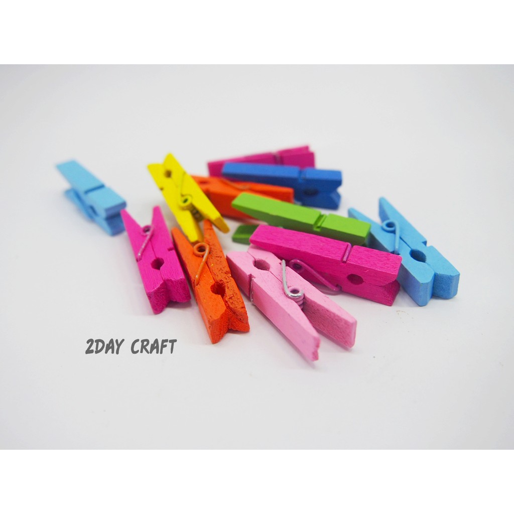 Penjepit Kayu Kecil | Jepitan/Wooden Clip | Klip Kayu Warna Warni | Jepit Kayu