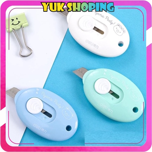 

✧YUKSHOPING✧ Cutter Mini Portable Bentuk Oval Mini Cutter Polos Travel Kit Pemotong Kertas Paper Cutter Lucu S006 S026