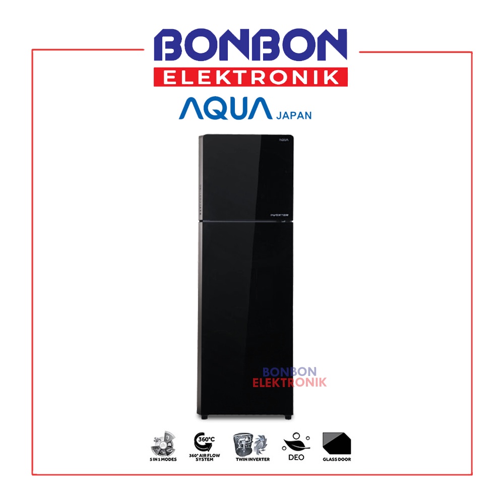 AQUA Kulkas 2 Pintu AQR-355IG(BK)