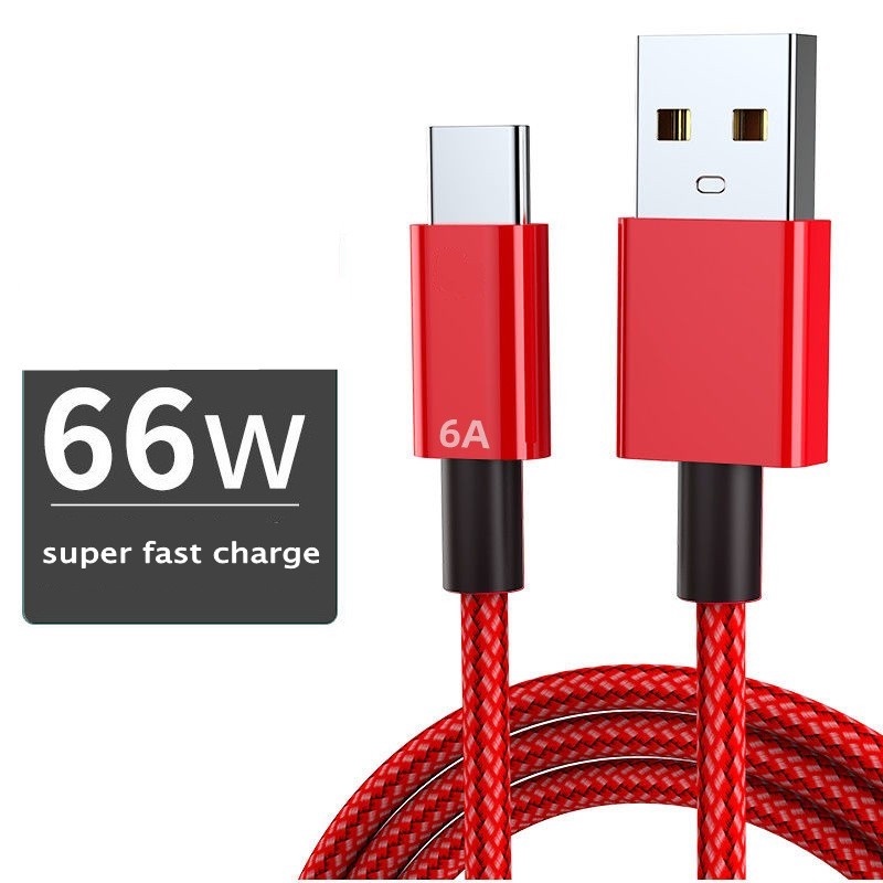 Kabel Data / Charger USB Tipe C Fast Charging 66W 6A Panjang 1 / 2m Untuk Smartphone