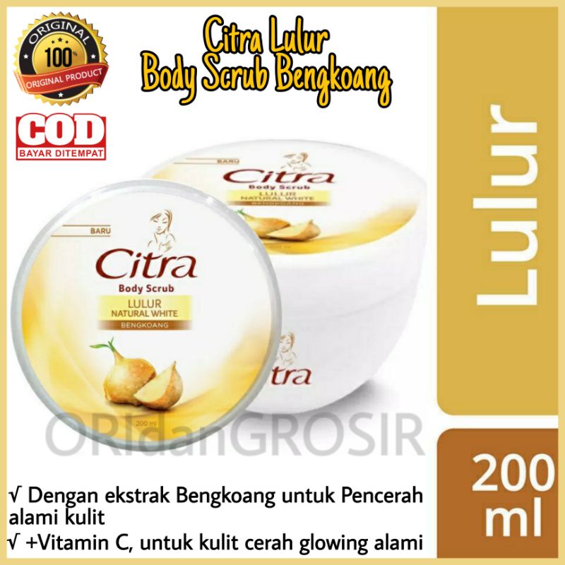 ( ORIDANGROSIR ) CITRA LULUR PENCERAH BODY SCRUB BENGKOANG 200ML / Citra Lulur Bengkoang 200ml / Cit