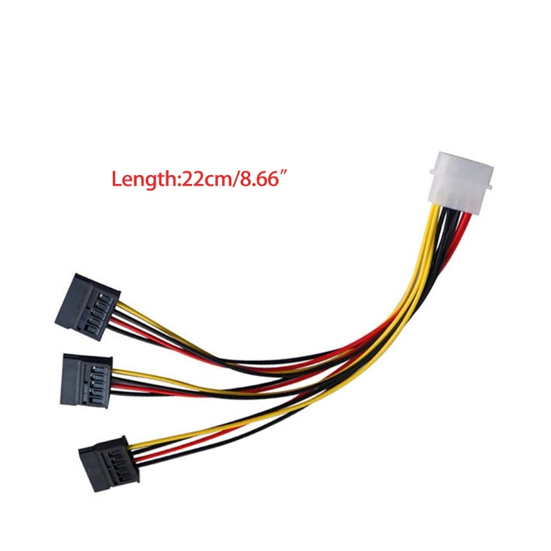 Btsg 1pc 4pin IDE Molex Ke 3konektor Kabel Ekstensi Power Splitter Sambungan Komputer Dan Colokan Kabel HDD