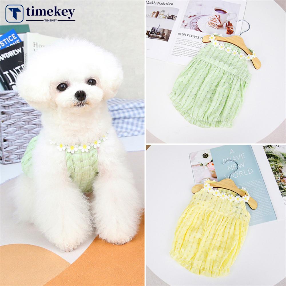 Timekey Dress Anjing Peliharaan Motif Lentera Bahan Lembut Nyaman Untuk Musim Panas S9Z1