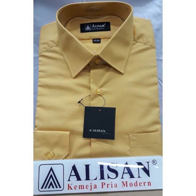  Kemeja Alisan warna kuning gold lengan panjang Shopee 