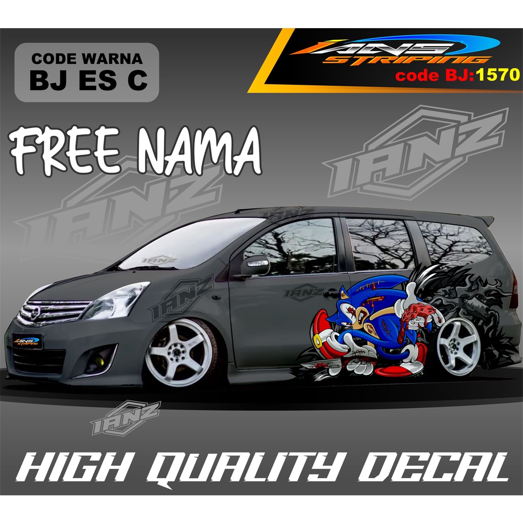 DECAL STIKER MOBIL GRAND LIVINA / STIKER SONIC TERBARU / STIKER MOBIL AVANZA XPANDER XENIA PAJERO SPORT