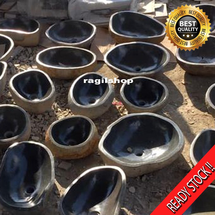 Wastafel Meja Asli Batu Kali Unik Natural Awet Mudah Perawatan Dari Batu Alam Tulungagung Ragilshop