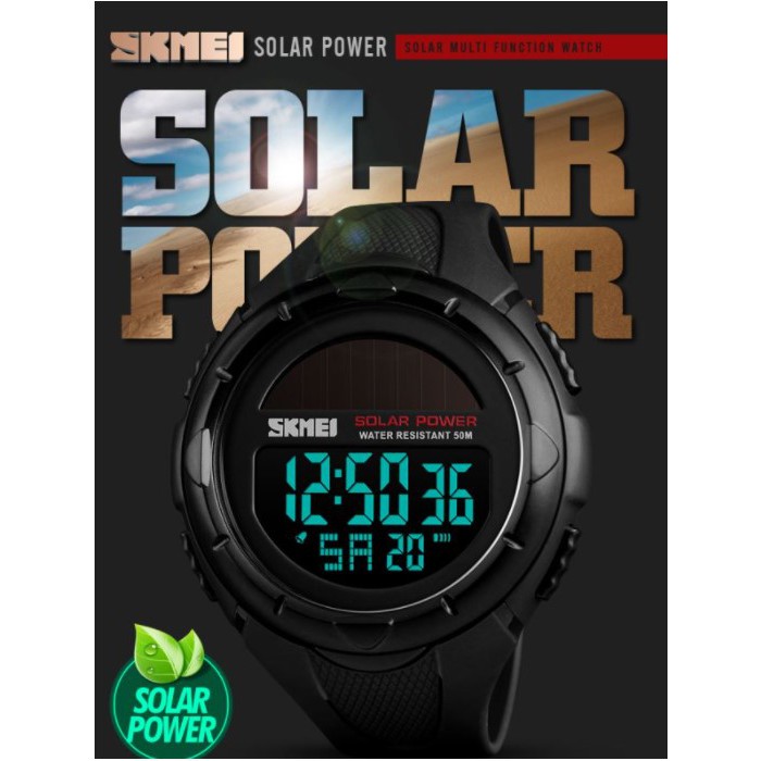 Jam Tangan Pria Digital SKMEI Solar Power Design of The Modern Movement Sport WatchWaterproof 5 ATM