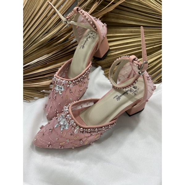 sepatu wanita sepatu wedding zaneta dustyrose tali 5cm tahu