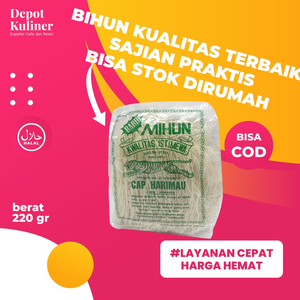 2 Pcs Bihun Harimau 200GR Mihun Putih