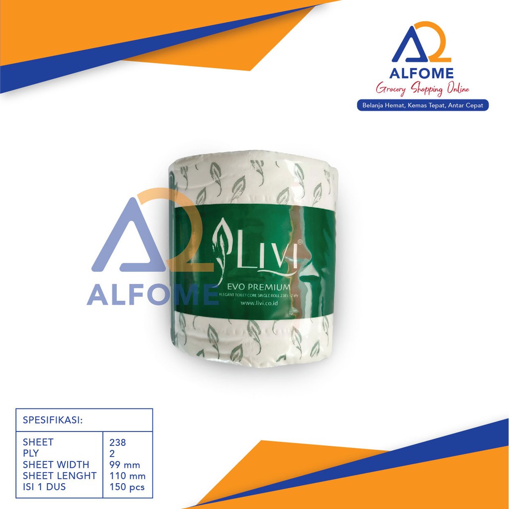 Tissue Livi Evo Elegant Toilet Roll 238s/ Tissue Toilet Murah Meriah