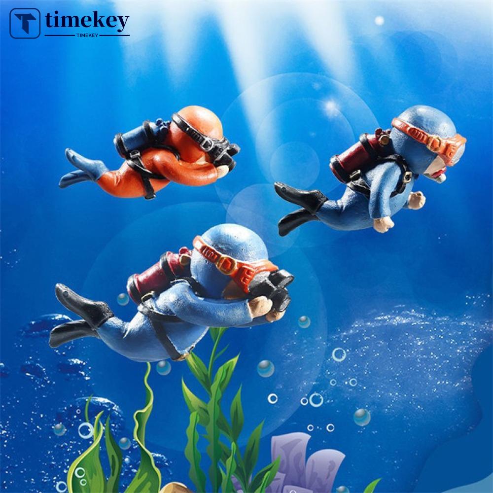 Timekey 1pc Ornamen Penyelam Bahan Resin Luminous Untuk Dekorasi Akuarium A7N4