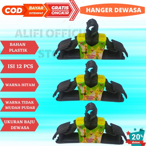 Hanger baju plastik tebal dewasa