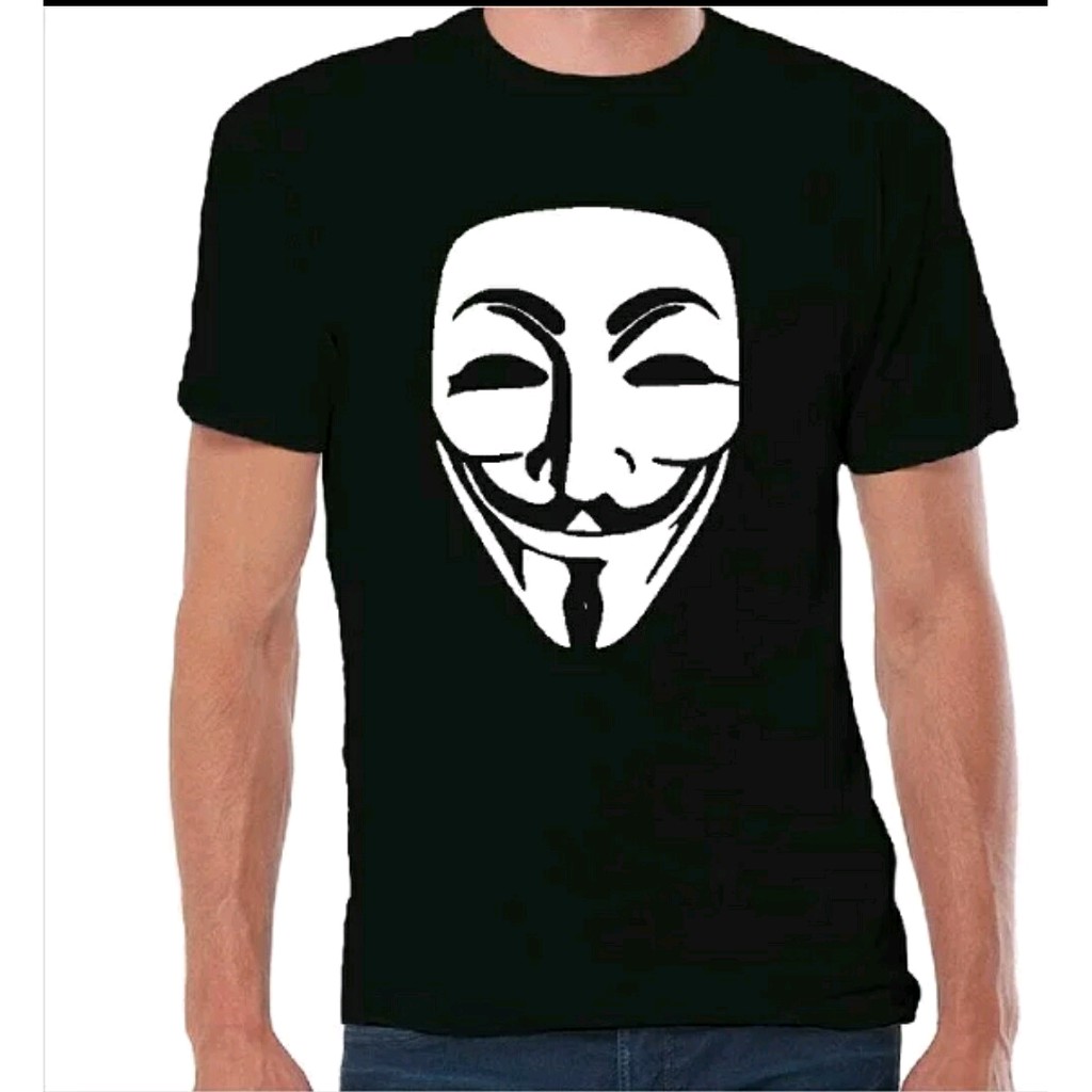 T-shirt kaos distro ANONYMOUSE HACKER FACE style casuals