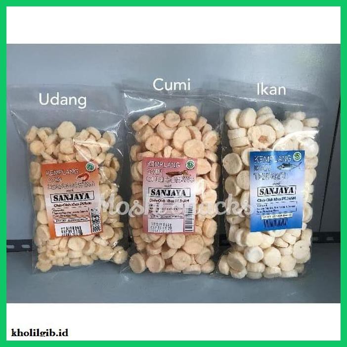 

Makanan-Kering- Kerupuk / Kemplang Koin Ikan Cumi Udang Goreng Sanjaya Bangka - Cumi -Aneka.
