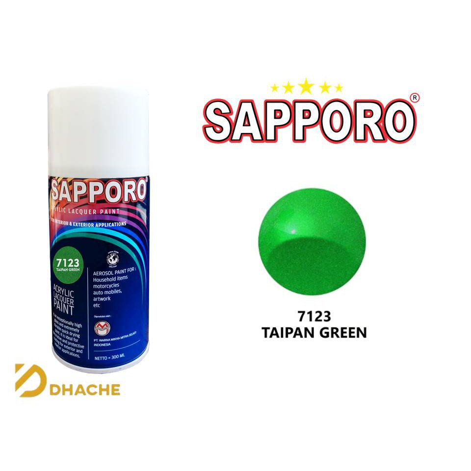 Cat Semprot TAIPAN GREEN 7123 HIJAU Sapporo Spray Pylox Pilox 300 cc