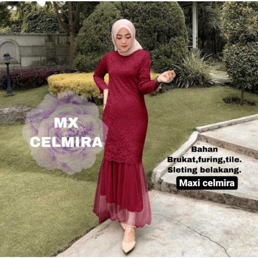 RED LOVE 136 (TEEMURAH) GAMIS MAXI CELMIRA DUYUNG BRUKAT / GAMIS DUYUNG MUSLIMAH/ GAMIS PESTA DUYUNG / GAMIS MAXI DUYUNG/ GAMIS BRUKAT KONDANGAN /GAMIS BRUKAT WISUDAH / GAMIS MAXI BRUKAT  TERLARIS