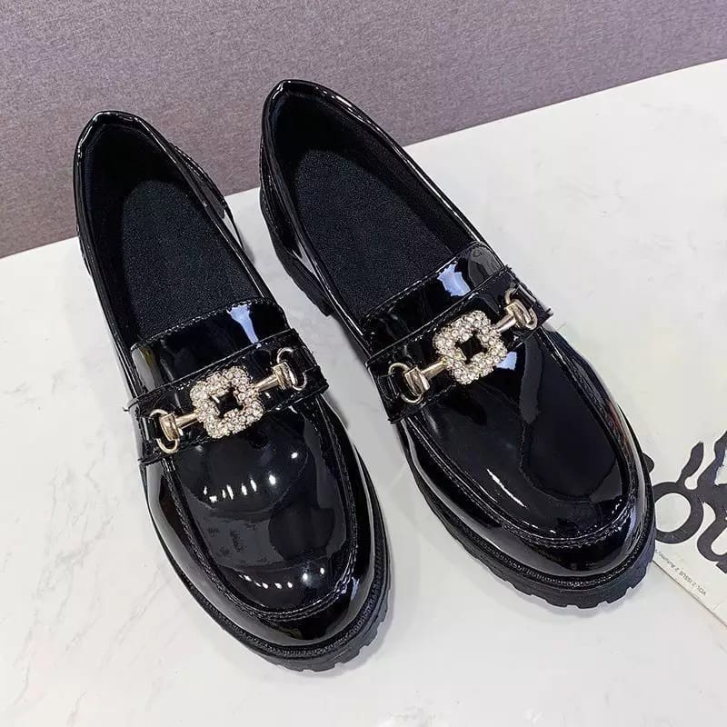 2.2 SEPATU DOCMART BLACK WANITA / SEPATU FLAT VINTAGE 7585