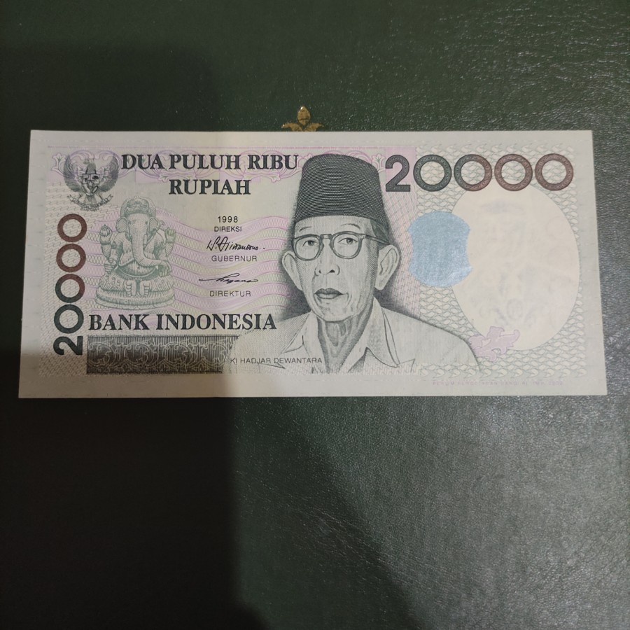 Uang Kuno 20000 Rupiah Ki Hajar Dewantara 1998 AUNC