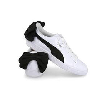 puma white bow shoes