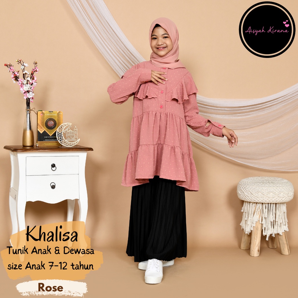 Khalisa Tunik anak smp Bahan Airflow Uragiri  adem, tunik anak crinkle, Tunik anak Rample
