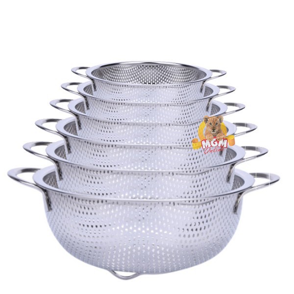 Baskom Cuci Beras Sayur Buah Mie Jelly baskom Saringan Stainless 20cm