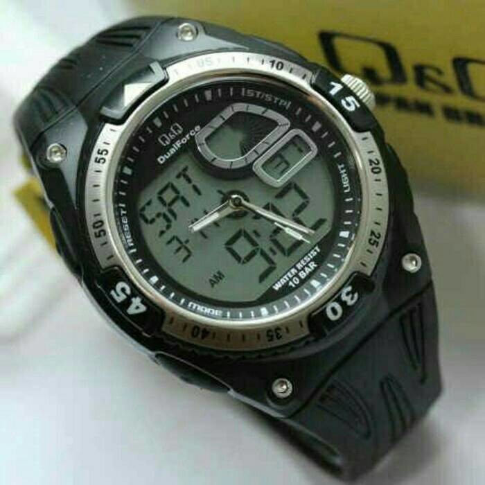 Silver_0  Jam Tangan Pria analog Digital original Q&Q GW78J001Y  ZZ10
