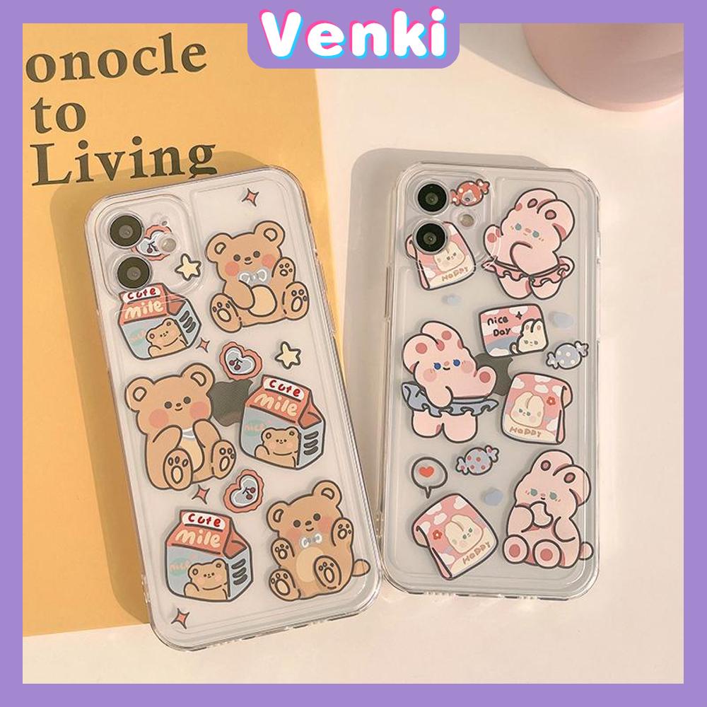 Casing Silikon Tpu Iphone 13 Pro Max 12 Pro Max 11 Pro Max 7 Plus Xr Xs Max 12 7 Plus Motif Kartun Beruang Kelinci