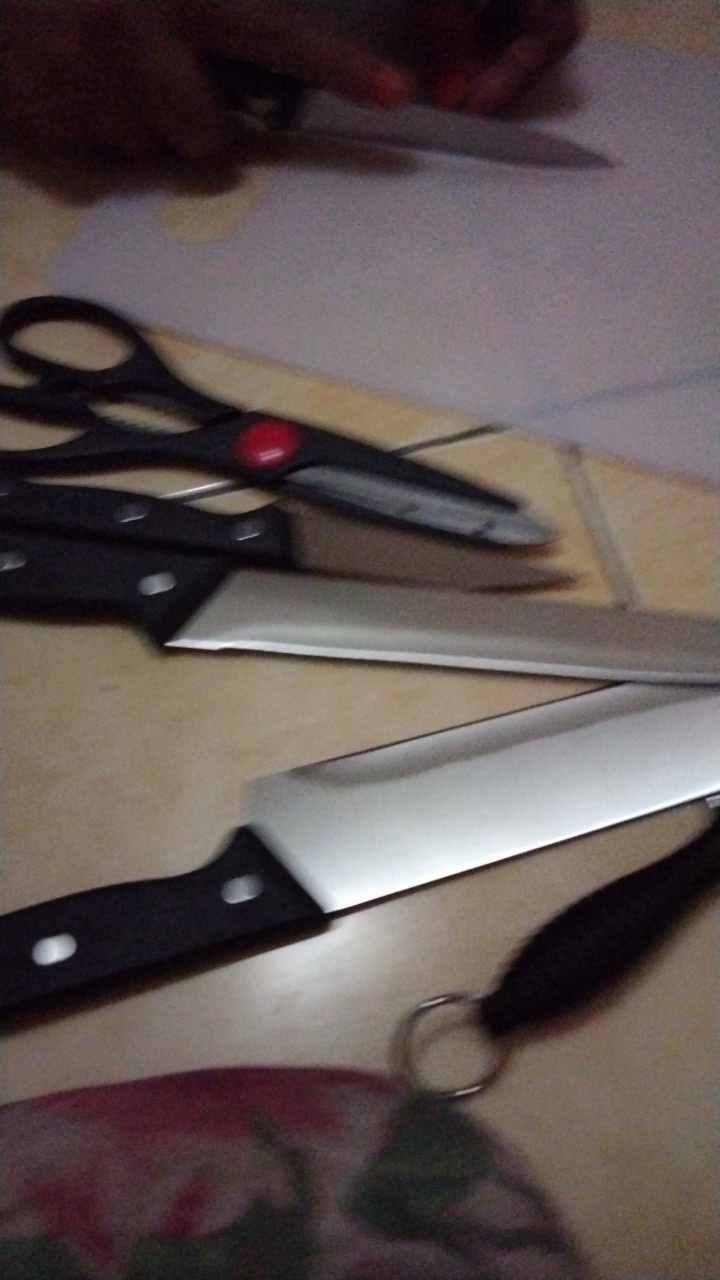 Cod - Comforthomes - J3 - 7pcs In 1 - Pisau Dapur Talenan Fullset / Set Pisau Dapur Murah / Pisau Dapur Lengkap