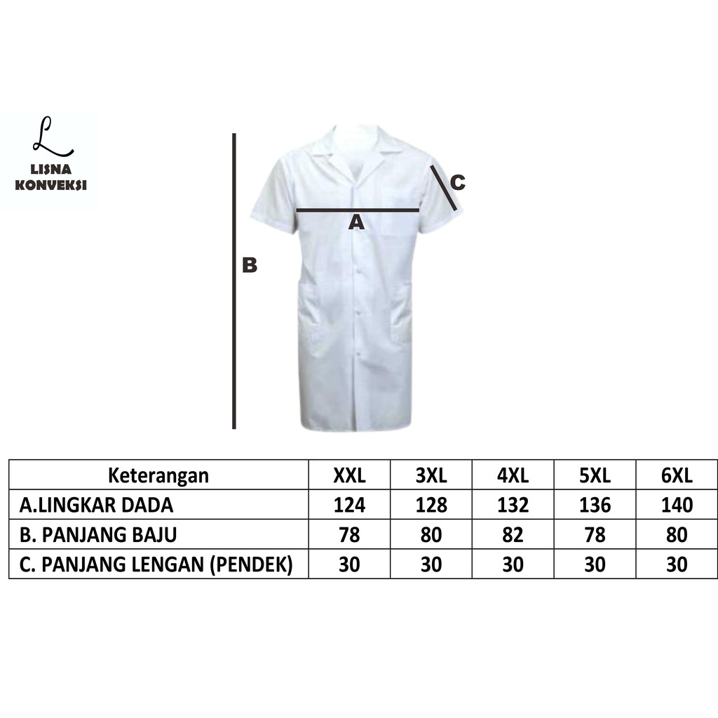 Jas Laboratorium APD Lengan Pendek XXL-6XL American Drill