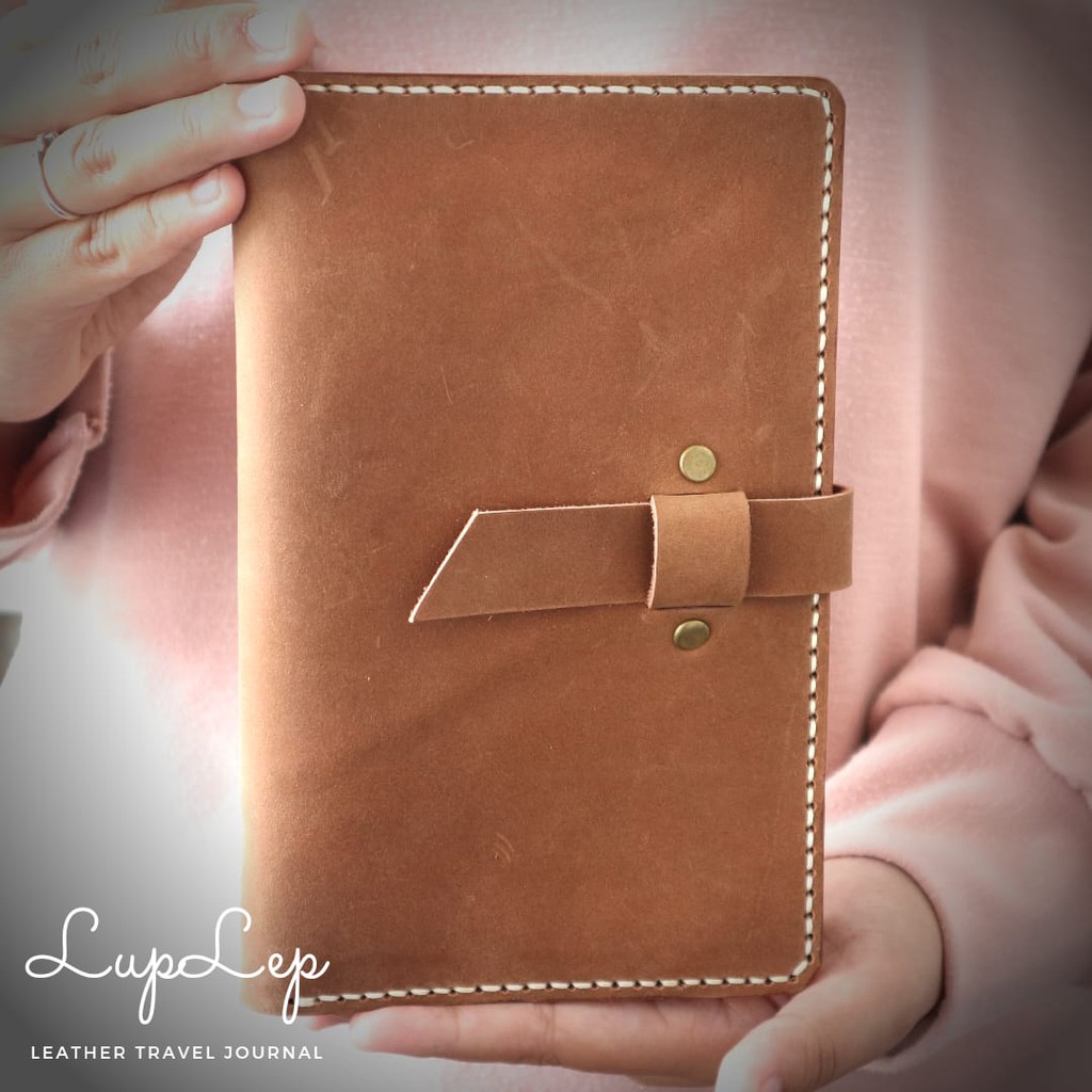 

Binder A6 kulit asli 6 Ring travel journal leather case