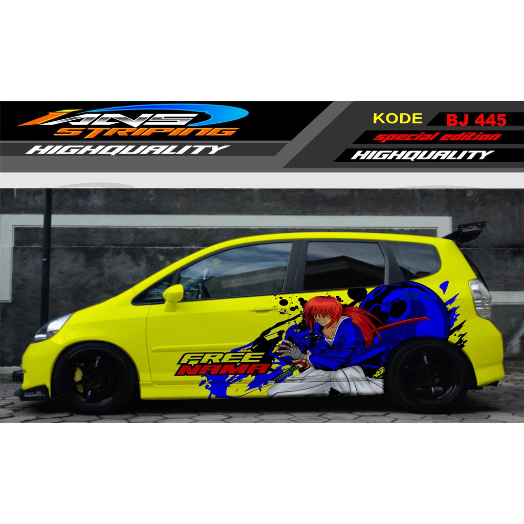 VARIASI STICKER MOBIL JAZZ , AGYA , BRIO , SWIFT / DECAL STICKER MOBIL ANIME / STIKER MOBIL SAMURAI