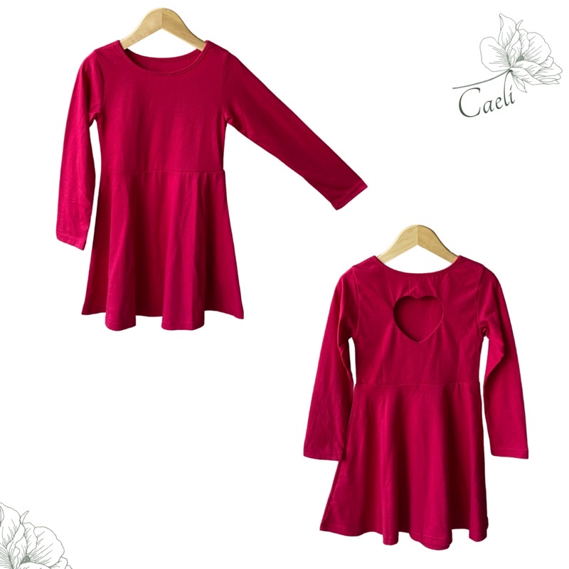 Dress Anak PLACE | Dress Anak Lengan Panjang PLACE | Dress Anak Merah Lengan Panjang | Dress Branded