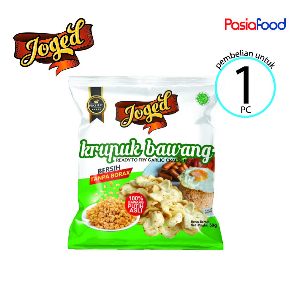 Pasiafood Krupuk Joged Kerupuk Bawang Asli Ukuran 50 Gram (6 Pack)